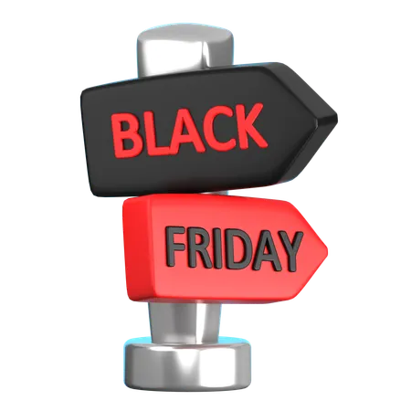 Placa de direção black friday  3D Icon