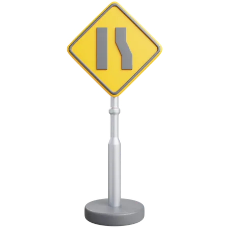 Estrada direita estreita sinal  3D Icon