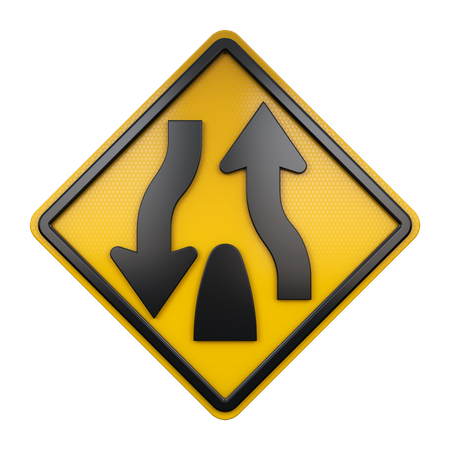 Estrada dividida termina sinal  3D Icon