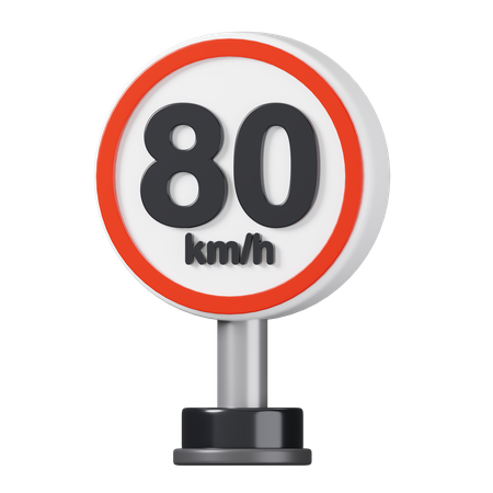 Sinal de limite de velocidade  3D Icon