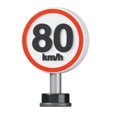 Sinal de limite de velocidade  3D Icon