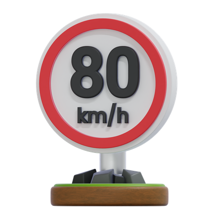 Sinal de limite de velocidade  3D Icon