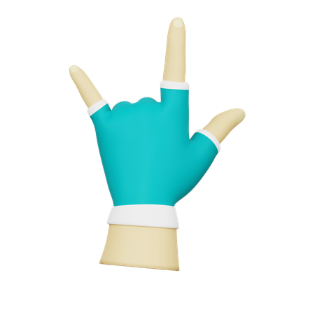 Sinal de mão de pedra  3D Icon