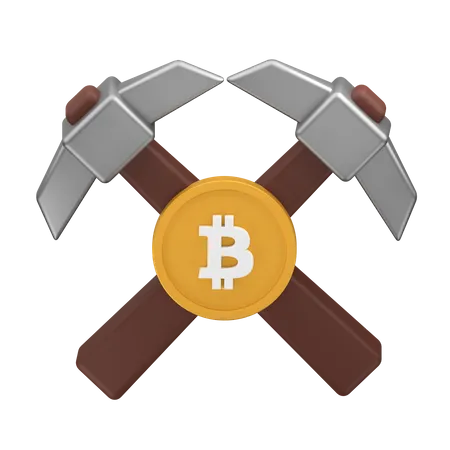 Sinal de mineração de bitcoin  3D Icon