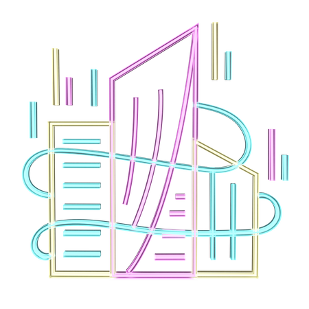 Sinal de neon  3D Illustration