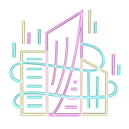 Sinal de neon  3D Illustration