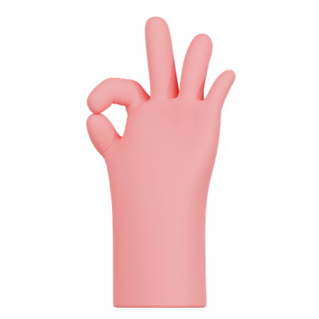 Gesto de ok com a mão  3D Icon