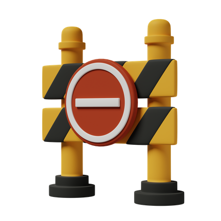 Sinal de parada de barreira rodoviária  3D Icon