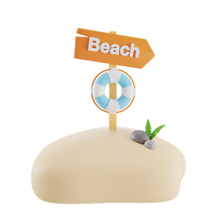 Sinal de praia  3D Icon