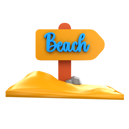 Sinal de praia  3D Icon