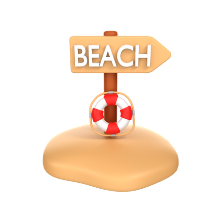 Sinal de praia  3D Icon