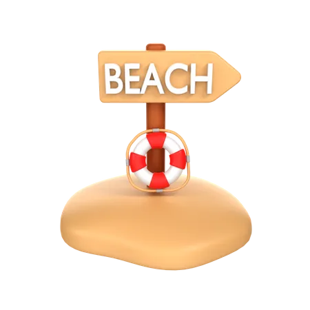 Sinal de praia  3D Icon