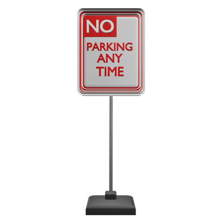 Sinal de proibido estacionar a qualquer momento  3D Icon