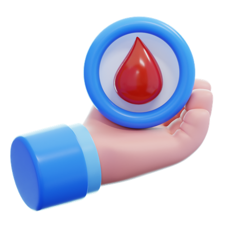 Sinal de sangue na mão  3D Icon