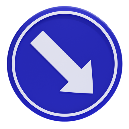 Sinal de trânsito mantenha-se à direita  3D Icon