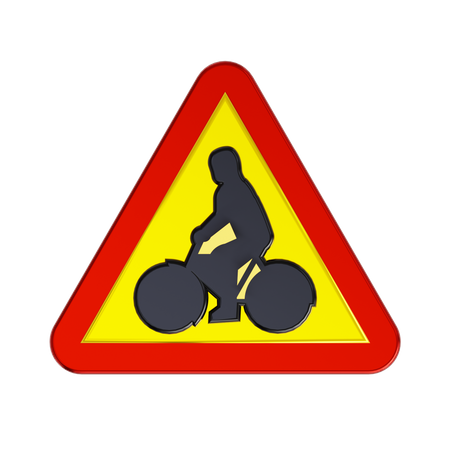Sinal de trânsito para ciclistas  3D Icon