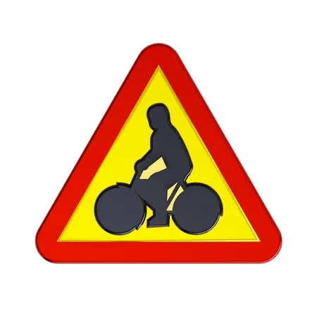 Sinal de trânsito para ciclistas  3D Icon