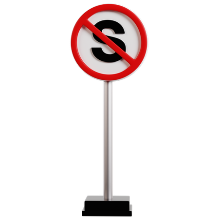 Sinal de trânsito proibido parar  3D Icon