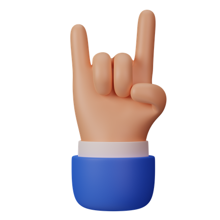 Sinal dos chifres  3D Icon