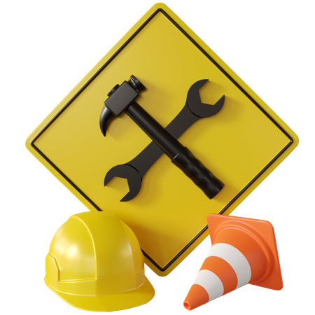 Sinal em construção  3D Icon