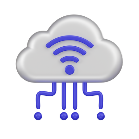 Sinal wi-fi na nuvem  3D Icon
