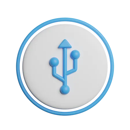 Sinal USB  3D Icon