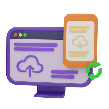Sincronização de dados  3D Icon