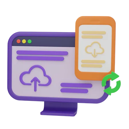 Sincronização de dados  3D Icon