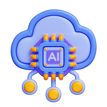 Sincronização de nuvem de IA  3D Icon
