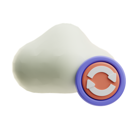 Sincronización circular en la nube  3D Icon