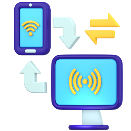 Sincronización de datos  3D Icon