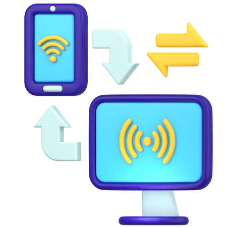 Sincronización de datos  3D Icon