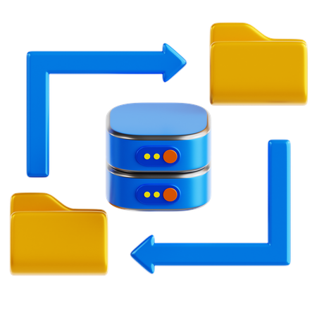 Sincronización de datos  3D Icon