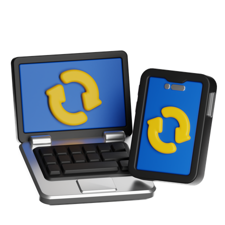 Sincronización de datos  3D Icon