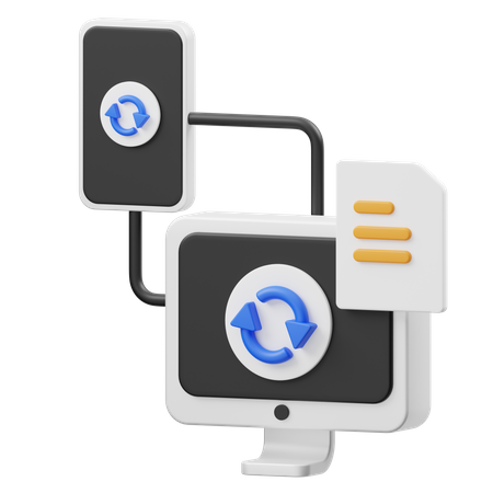 Sincronización de datos 3D Icon