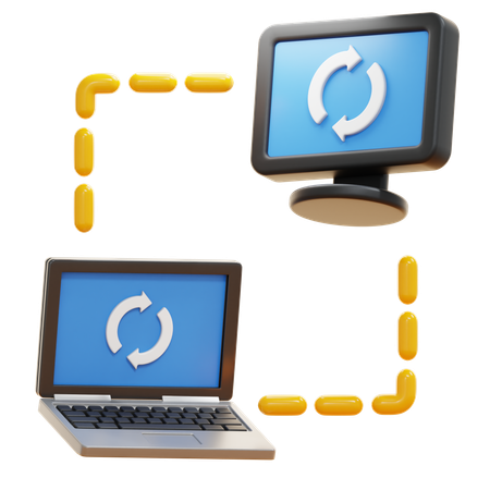Sincronización de datos  3D Icon