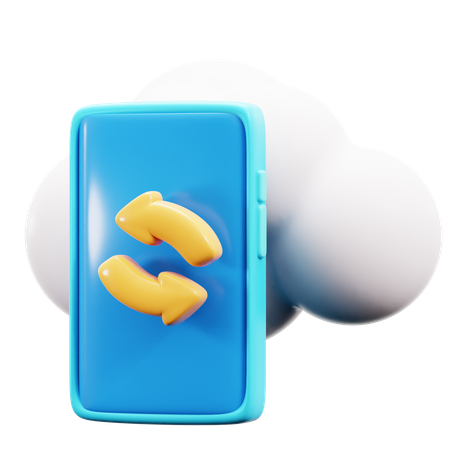 Sincronización móvil en la nube  3D Icon