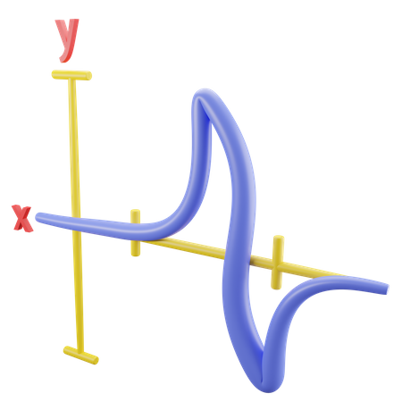 Sine Curve  3D Icon