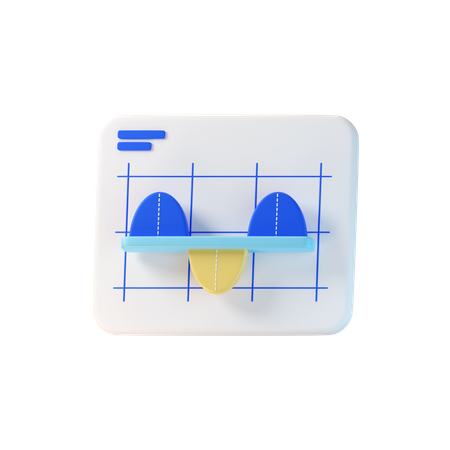 Sine Graph  3D Icon