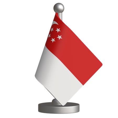 Singapore Desk Flag  3D Icon