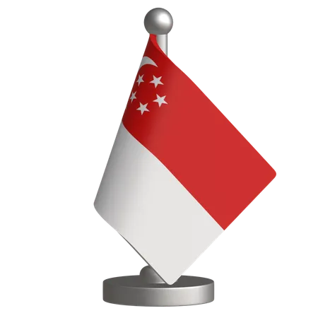 Singapore Desk Flag  3D Icon