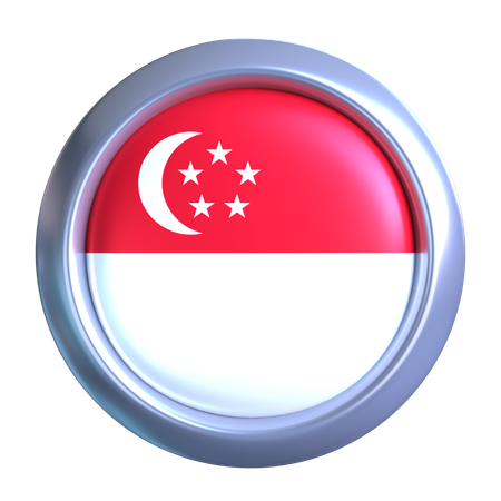 Singapore Flag Emblem  3D Icon