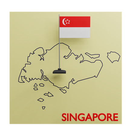 Singapore Map  3D Icon