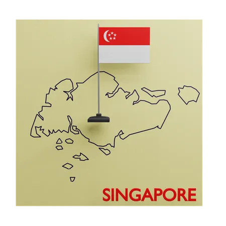 Singapore Map  3D Icon