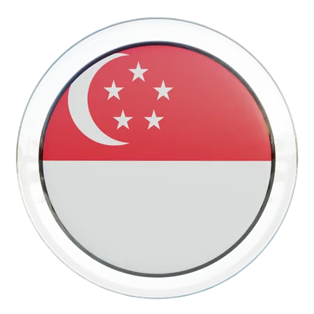 Singapore Round Flag  3D Icon