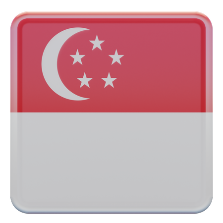 Singapore Square Flag  3D Icon