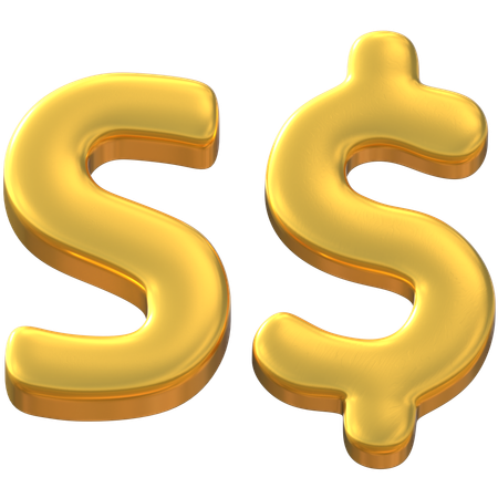 Singaporean Dollars  3D Icon