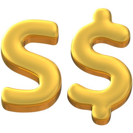 Singaporean Dollars  3D Icon