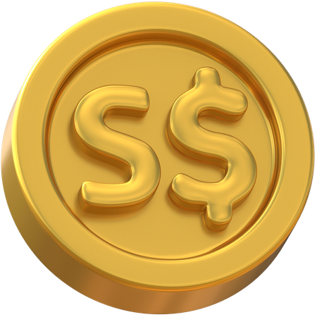 Singaporean Dollars Coin  3D Icon