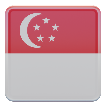 Drapeau carré de Singapour  3D Icon